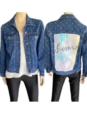 Princess Polly Heart Denim Jacket Custom "Lover" OOAK 6
